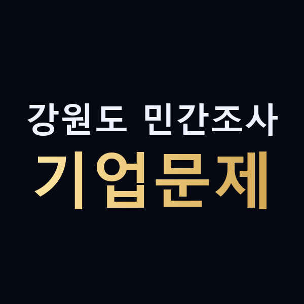 강원도 민간조사 기업문제 맥가이버