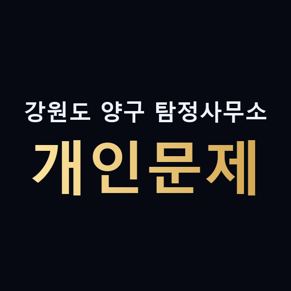 강원도 양구 탐정사무소 개인문제 맥가이버