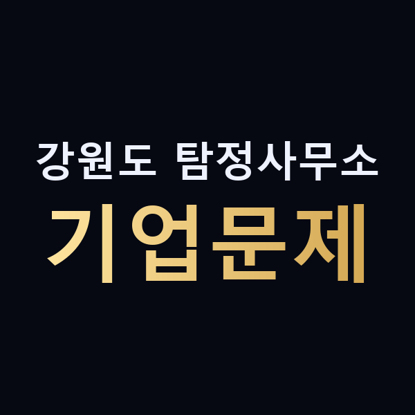강원도 탐정사무소 기업문제 맥가이버