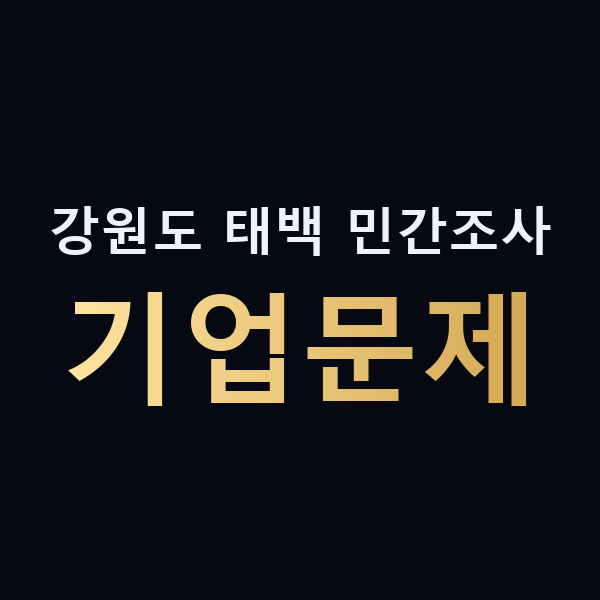 강원도 태백 민간조사 기업문제 맥가이버