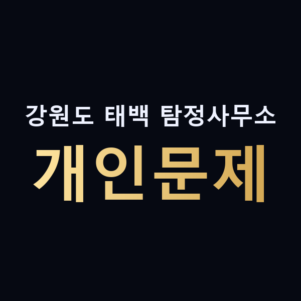 강원도 태백 탐정사무소 개인문제 맥가이버