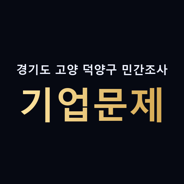 경기도 고양 덕양구 민간조사 기업문제 맥가이버
