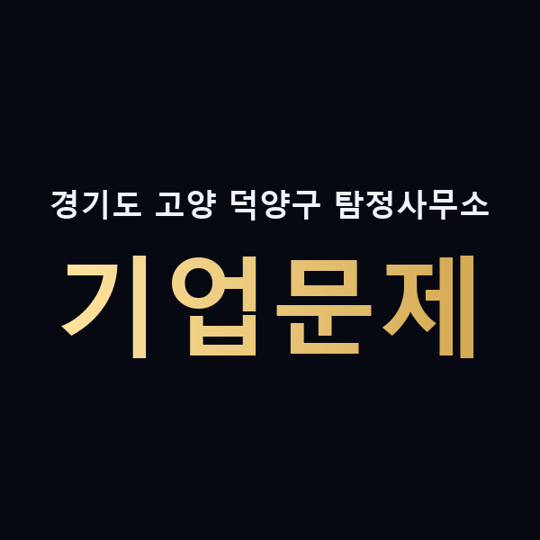 경기도 고양 덕양구 탐정사무소 기업문제 맥가이버