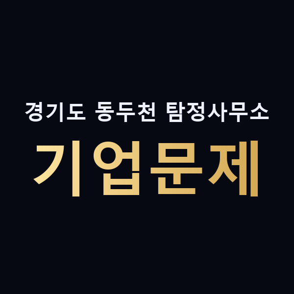 경기도 동두천 탐정사무소 기업문제 맥가이버