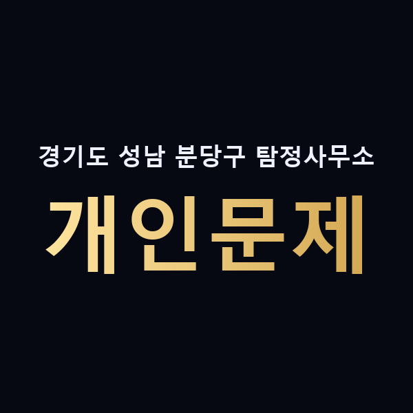 경기도 성남 분당구 탐정사무소 개인문제 맥가이버