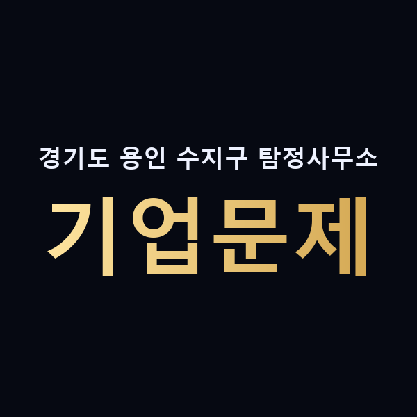 경기도 용인 수지구 탐정사무소 기업문제 맥가이버