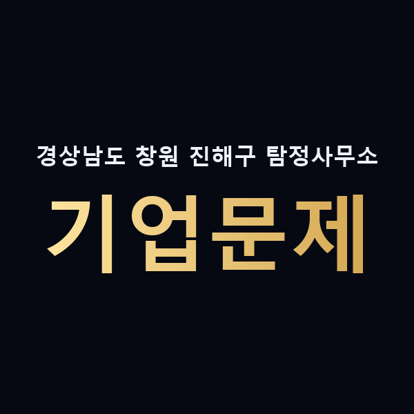 경상남도 창원 진해구 탐정사무소 기업문제 맥가이버
