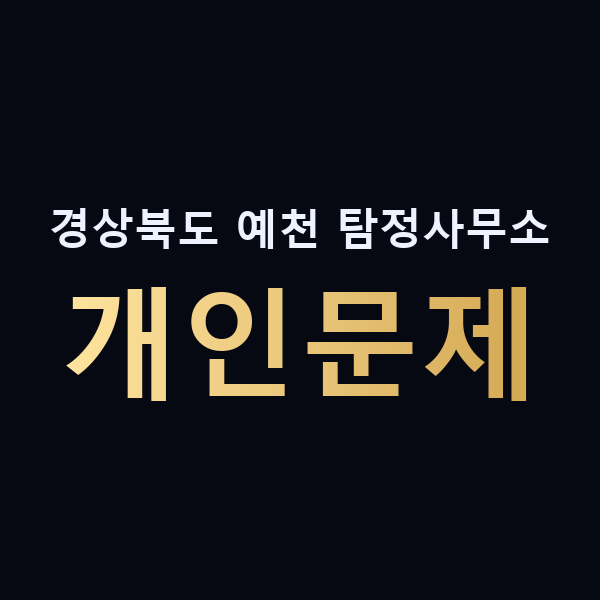 경상북도 예천 탐정사무소 개인문제 맥가이버