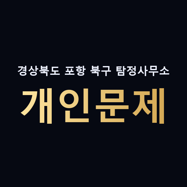 경상북도 포항 북구 탐정사무소 개인문제 맥가이버