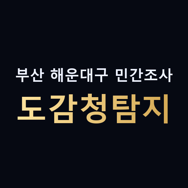 부산 해운대구 민간조사 도감청탐지 맥가이버