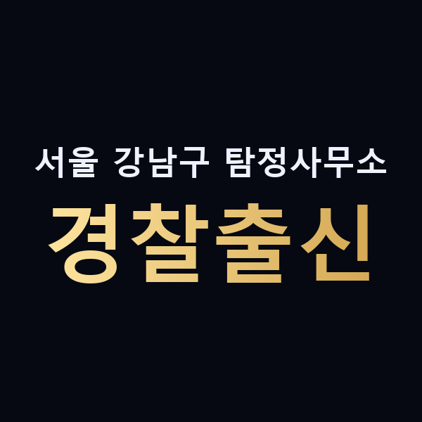 서울 강남구 탐정사무소 경찰출신 맥가이버