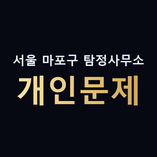 서울 마포구 탐정사무소 개인문제 맥가이버
