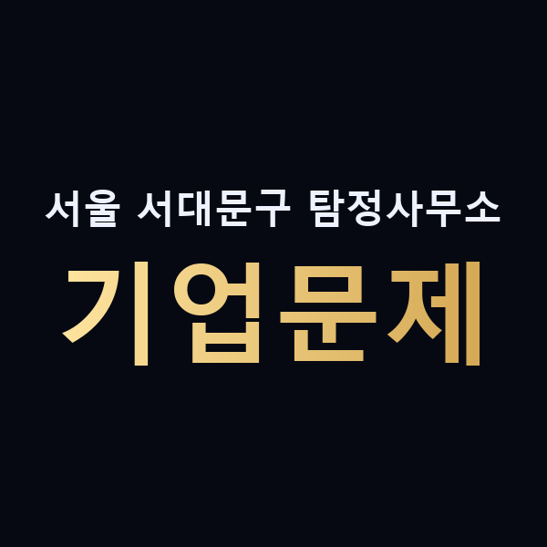 서울 서대문구 탐정사무소 기업문제 맥가이버