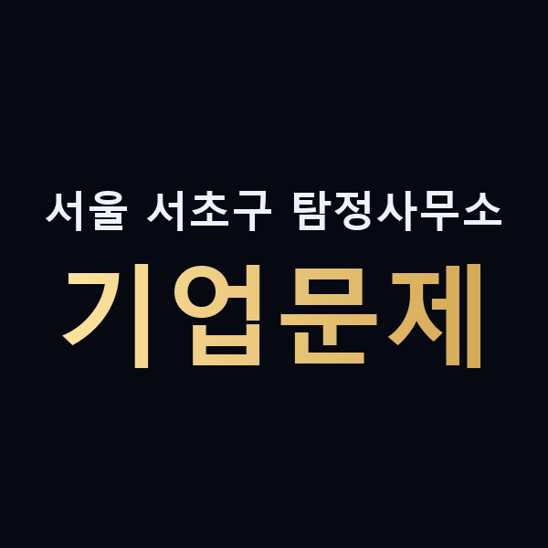 서울 서초구 탐정사무소 기업문제 맥가이버