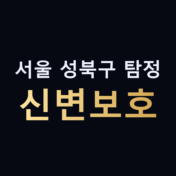 서울 성북구 탐정 신변보호 맥가이버