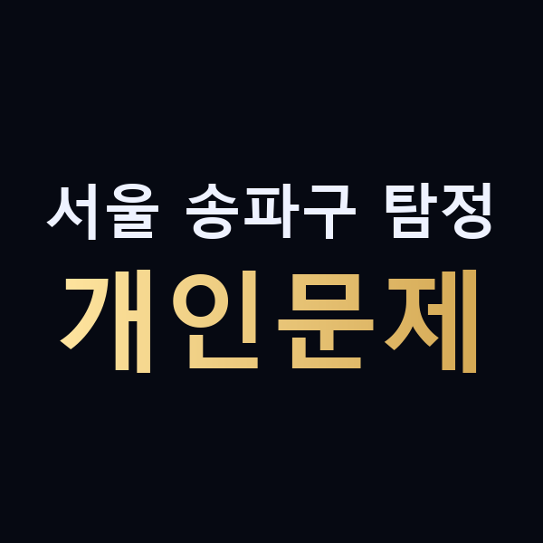 서울 송파구 탐정 개인문제 맥가이버
