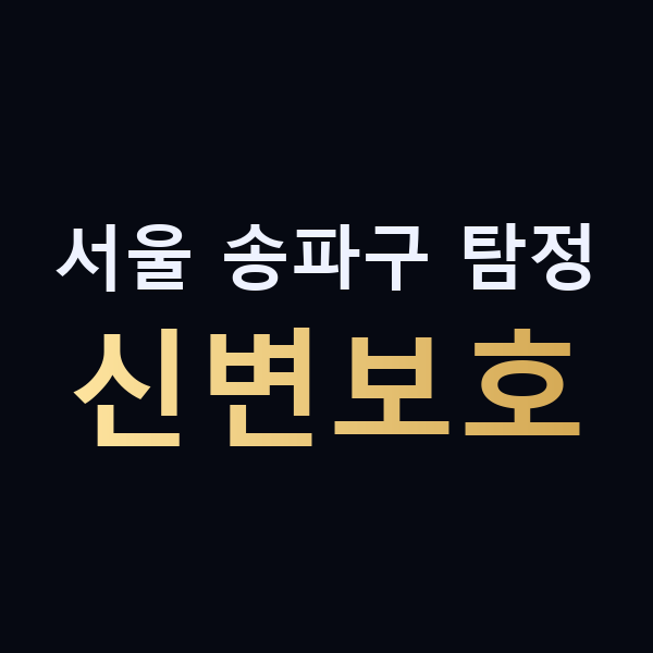 서울 송파구 탐정 신변보호 맥가이버