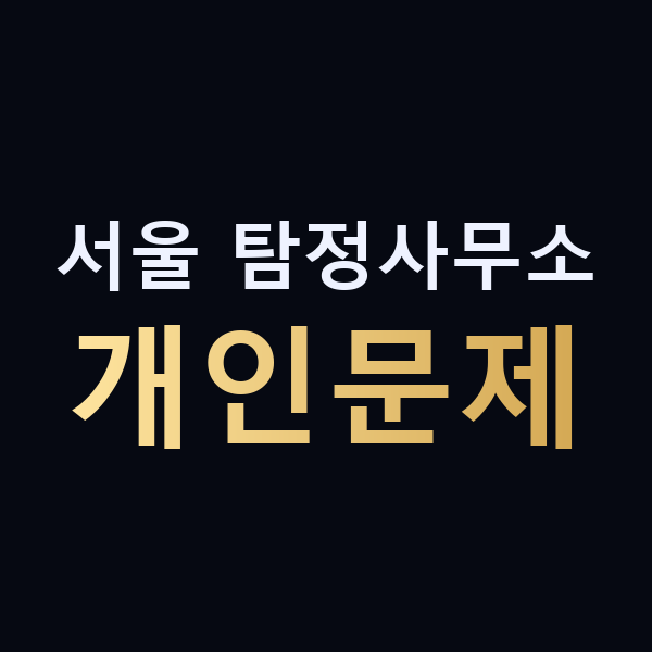 서울 탐정사무소 개인문제 맥가이버