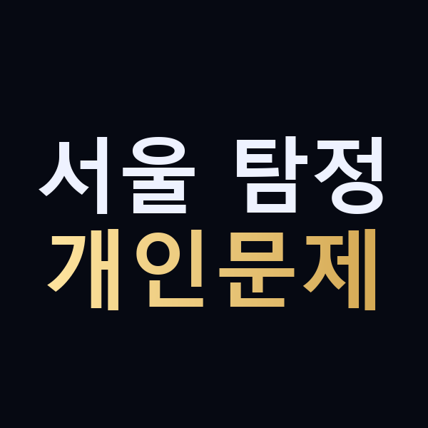 서울 탐정 개인문제 맥가이버
