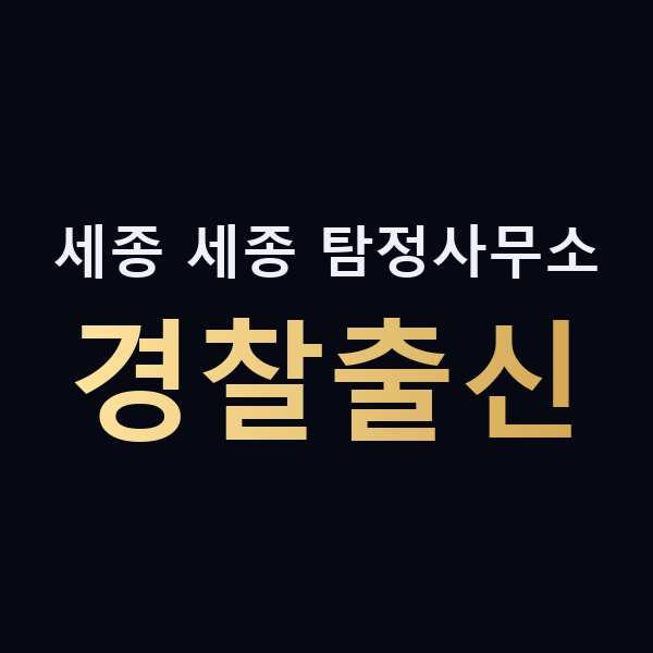 세종 세종 탐정사무소 경찰출신 맥가이버