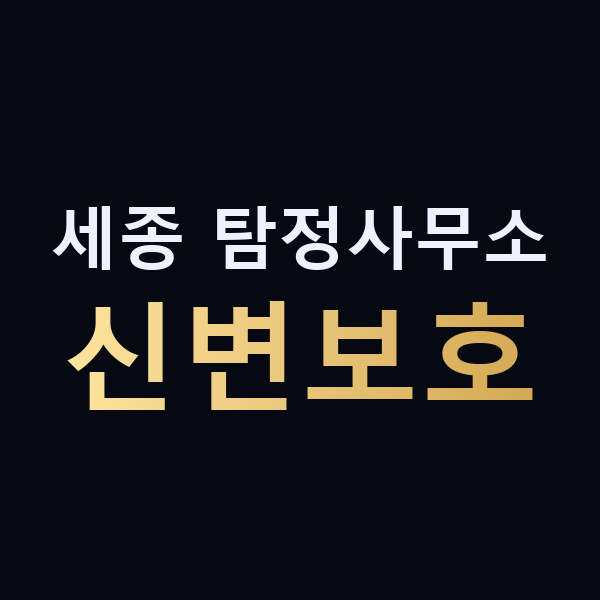 세종 탐정사무소 신변보호 맥가이버