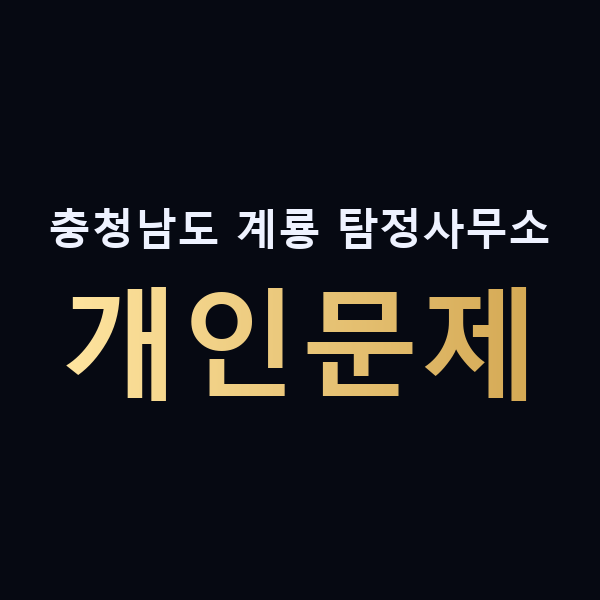 충청남도 계룡 탐정사무소 개인문제 맥가이버