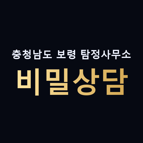 충청남도 보령 탐정사무소 비밀상담 맥가이버