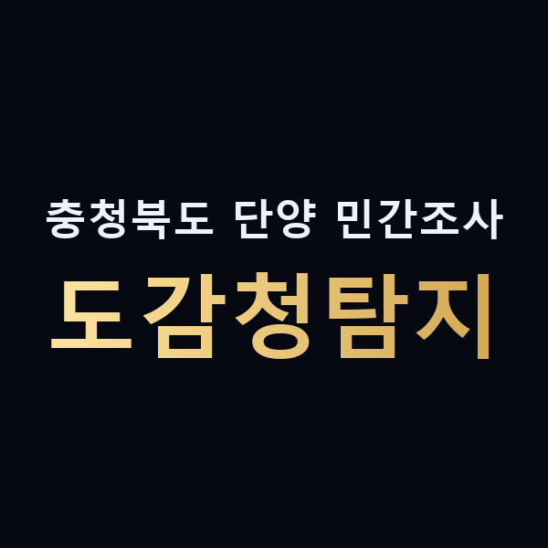 충청북도 단양 민간조사 도감청탐지 맥가이버