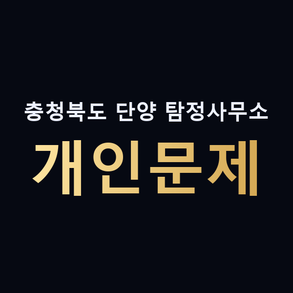 충청북도 단양 탐정사무소 개인문제 맥가이버