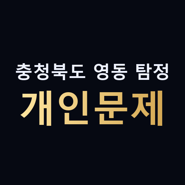 충청북도 영동 탐정 개인문제 맥가이버
