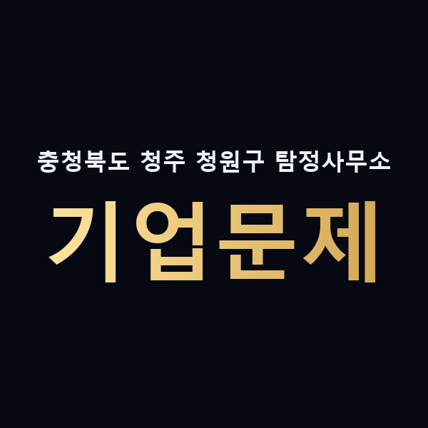 충청북도 청주 청원구 탐정사무소 기업문제 맥가이버