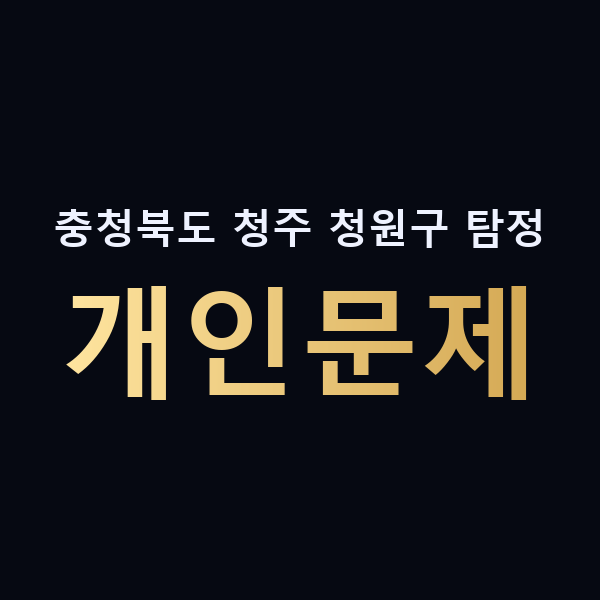 충청북도 청주 청원구 탐정 개인문제 맥가이버