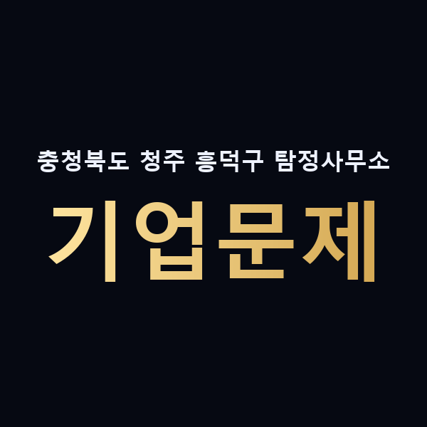 충청북도 청주 흥덕구 탐정사무소 기업문제 맥가이버