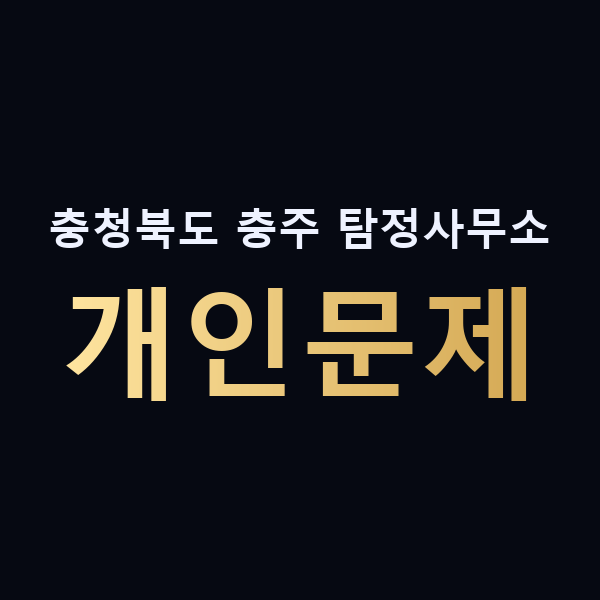 충청북도 충주 탐정사무소 개인문제 맥가이버